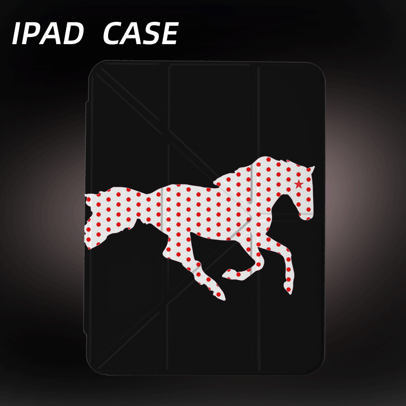 原创小众波点马iPad2025新款11代苹果Air7防弯Y折ipad壳三折第9代平板壳11寸Pro亚克力适用mini7带笔槽,3C数码配件,平板电脑保护套/壳,淘宝优惠券,粉丝福利购,淘宝优惠卷