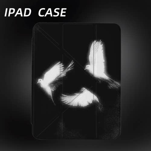 原创氛围感暗空飞鸽iPad2025新款11代苹果Air7防弯Y折ipad壳三折第9代平板壳11寸Pro亚克力适用mini7带笔槽