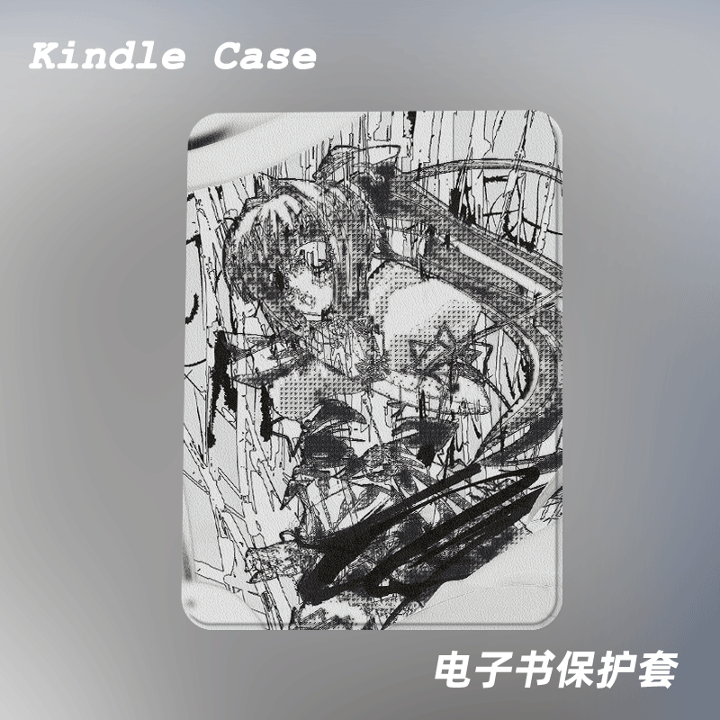 字符少女适用kindle7代电子书保护套kpw123软壳958全包防摔带休眠