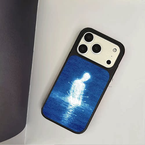 原创艺术水中光影iPhone17pro手机壳磁吸16promax软壳13磨砂大孔壳苹果15pro艺术全包黑边软壳适用14p晶瓷