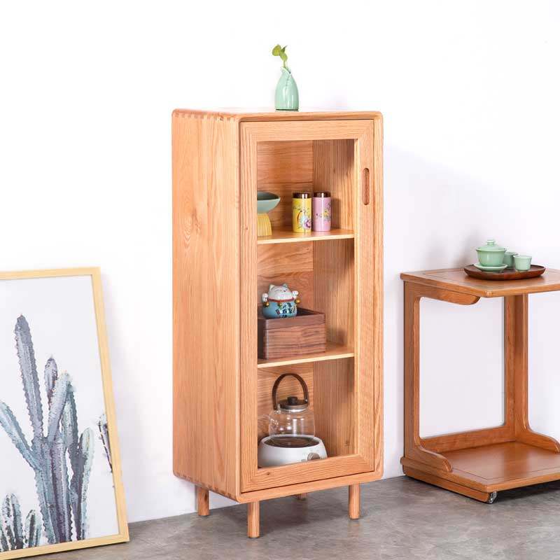 （多材料）新品玻璃门书柜小型客厅书架展示柜实木柜储物柜零食柜