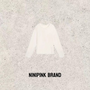 上衣慵懒宽松圆领内搭 休闲百搭长袖 Ninipink庄不腻自制 面膜T