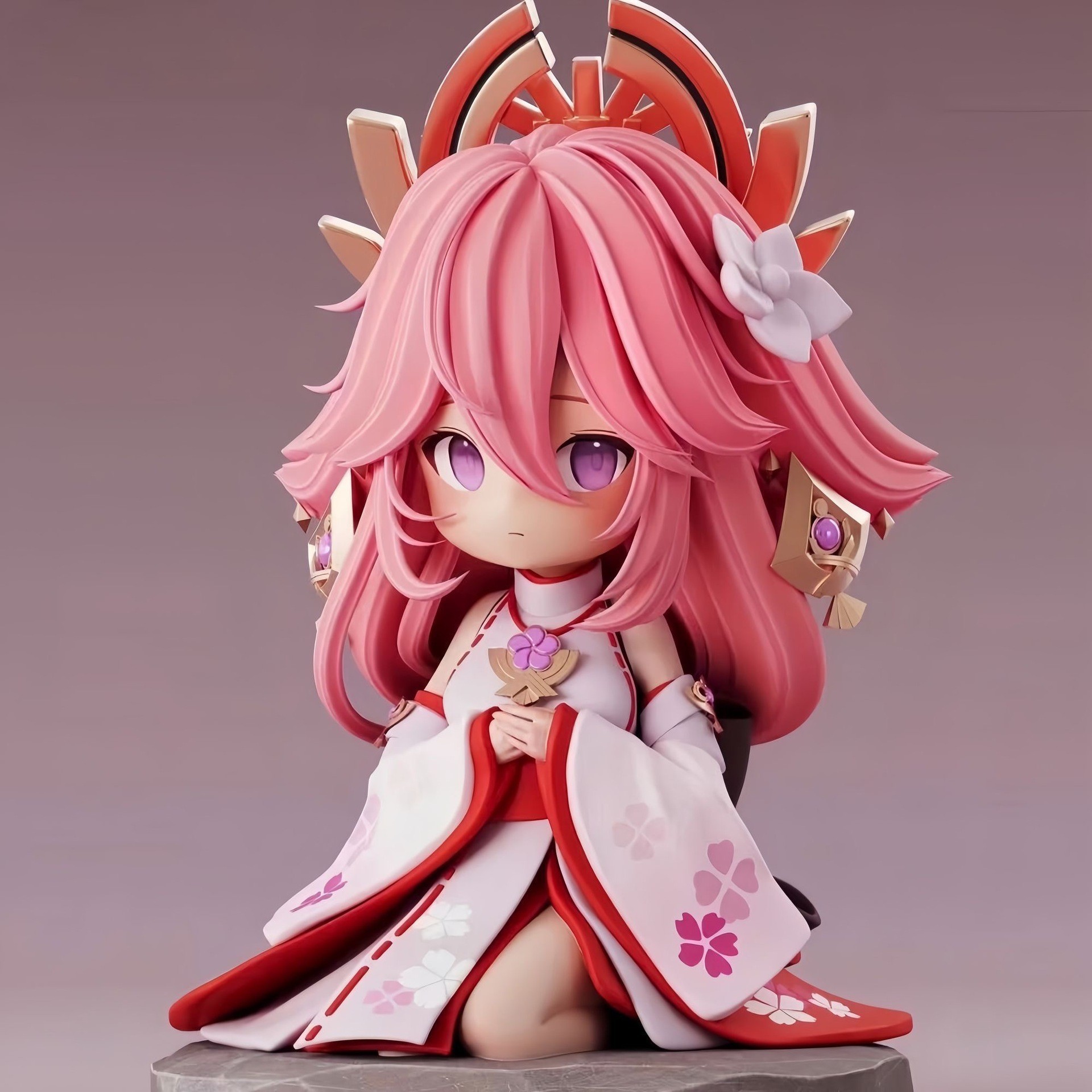 二次元美少女雕像八重神子q版手办模型公仔摆件女生生日礼物礼品