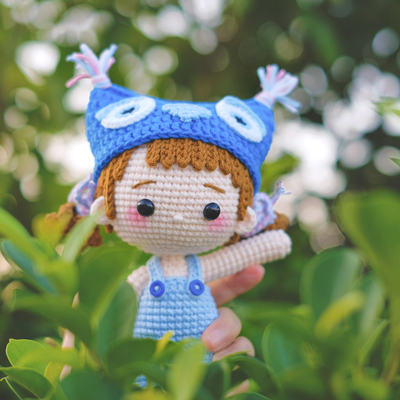 二仰造物 diy手工制作玩偶钩针编织材料包新手猫头鹰玩偶视频教学