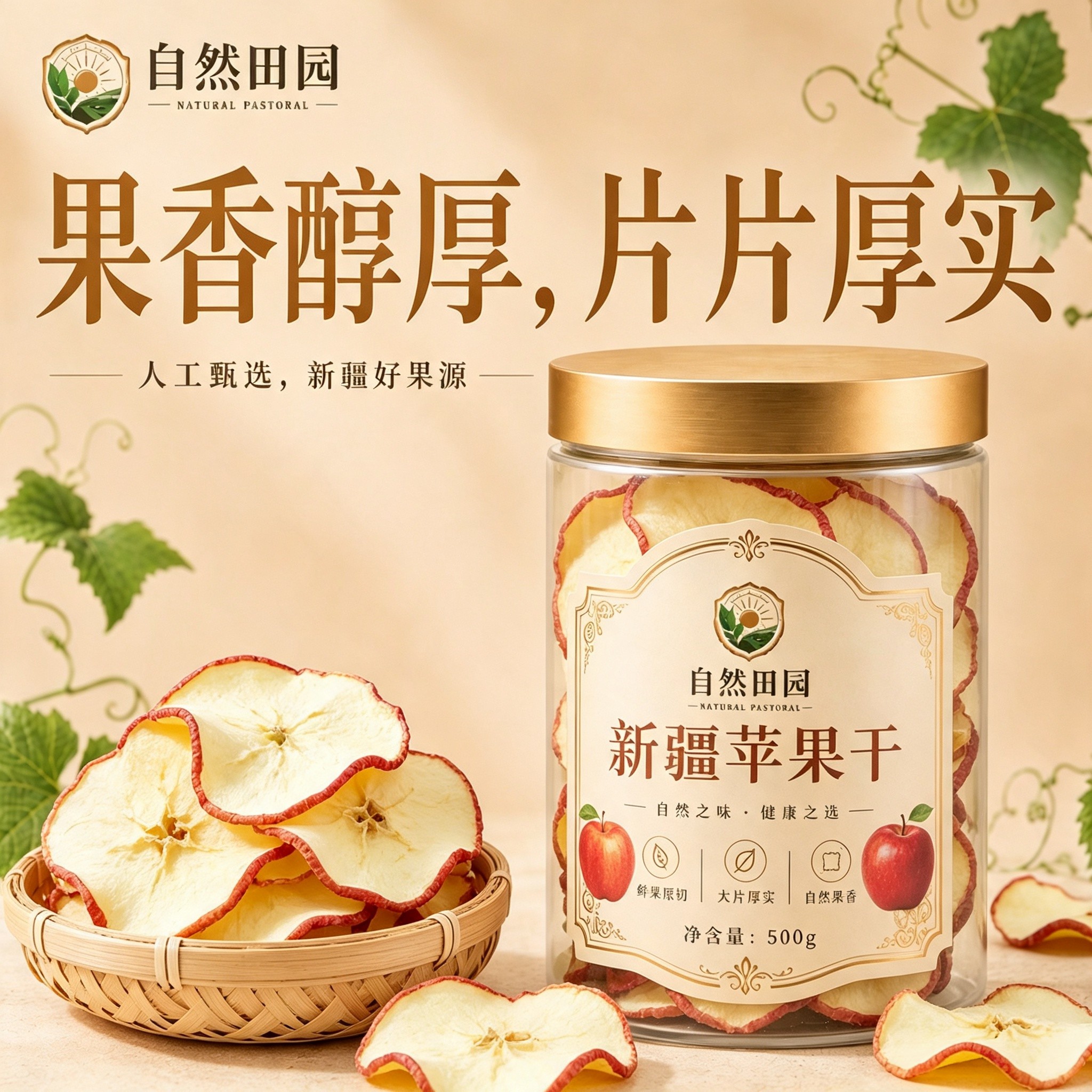 苹果干无糖无添加官方旗舰店新疆阿克苏原味纯正苹果片婴儿泡水