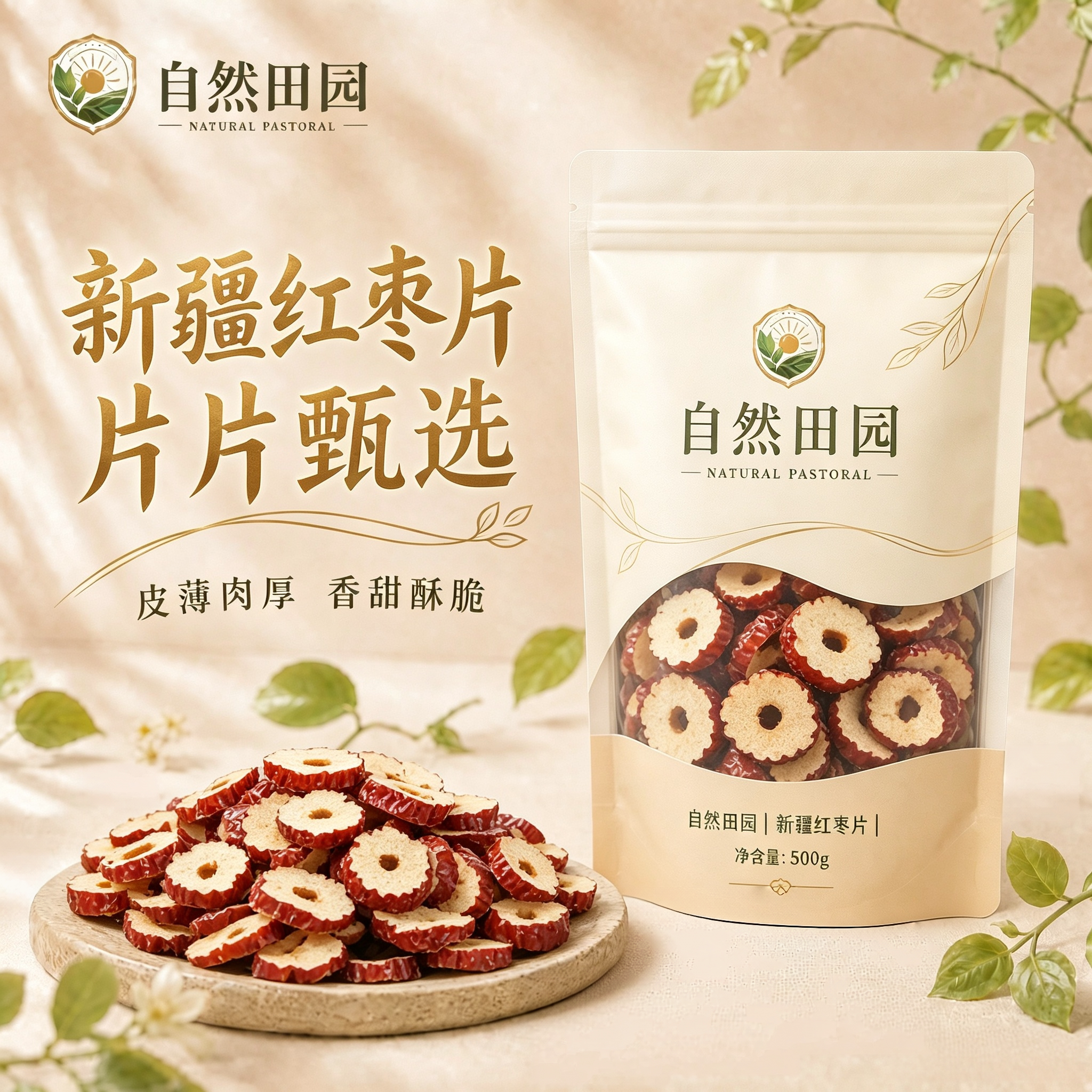 红枣片干正品净含量官方旗舰店特级无核泡水新疆特产无添加红枣干图片