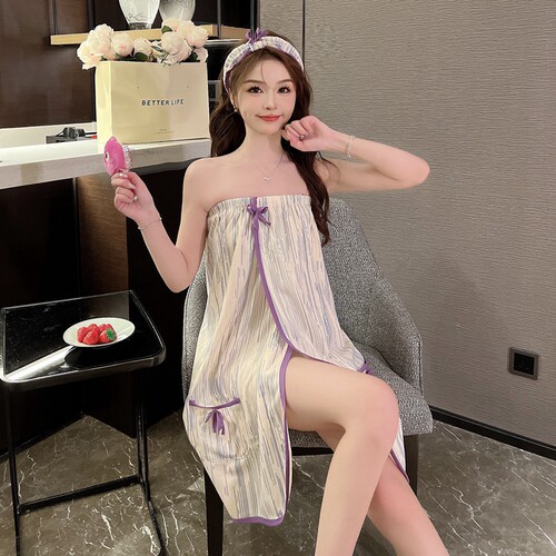 家用吸水速干不掉毛浴巾女高贵紫