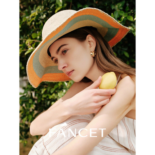 FANCET草帽女夏季草编遮阳防晒帽