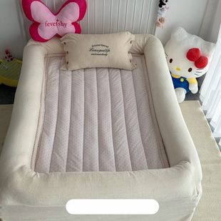 人类狗窝床单A类秋冬保暖牛奶绒带边床围边可拆洗宝宝防掉落床垫