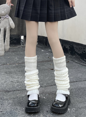 白色打底袜半截针织袜套原宿风y2k辣妹亚文化日系jk学院风中筒堆