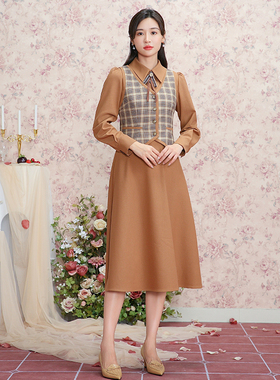 固执秋季新款学院风格子马甲女装90223MJ07706