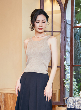 固执秋季新款通勤背心无袖针织衫毛衣女装12433MY08635