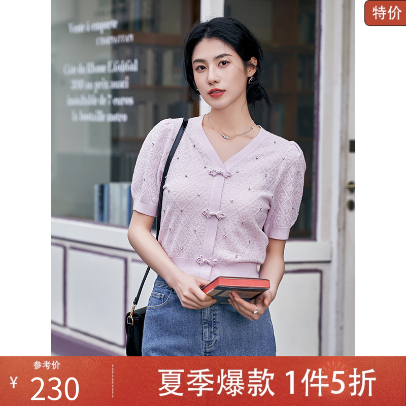 中国风女装2024新款上衣针织衫夏