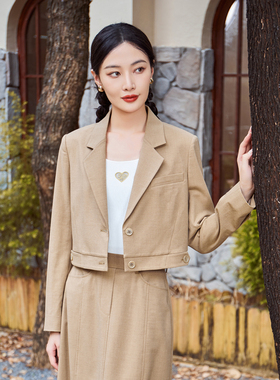 固执新款学院风长袖短款小西装外套女装40933DT08565