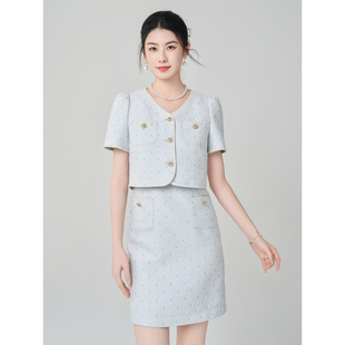 衬衫 固执夏季 甜美少女风短款 名媛小香风泡泡短袖 外套9004 法式