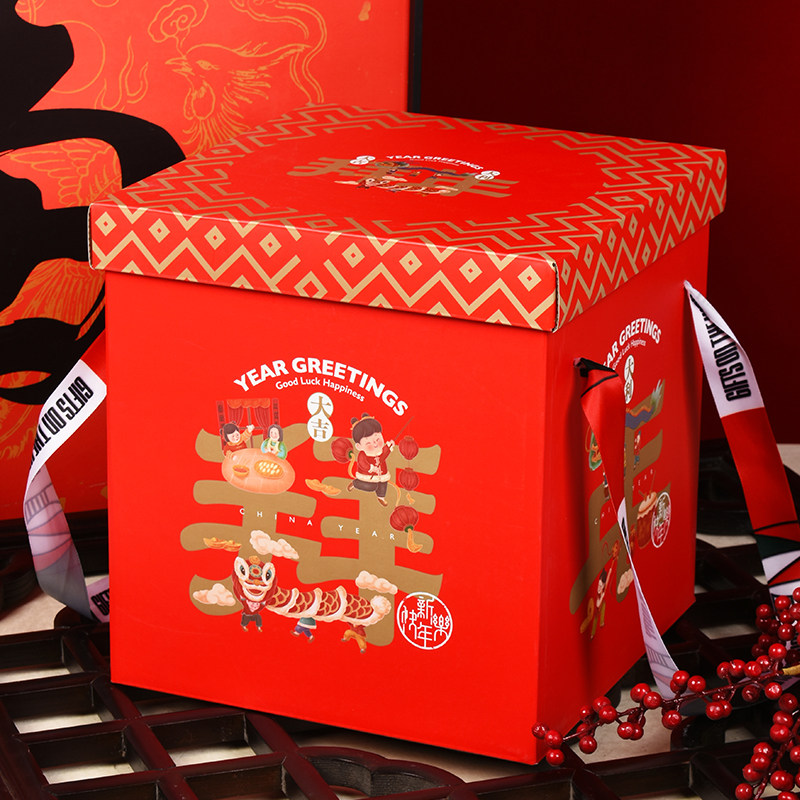 新款春节年货包装盒礼品盒手提花饽饽土特产大礼包空纸箱盒子定制,包装,年货礼品包装,淘宝优惠券,粉丝福利购,淘宝优惠卷