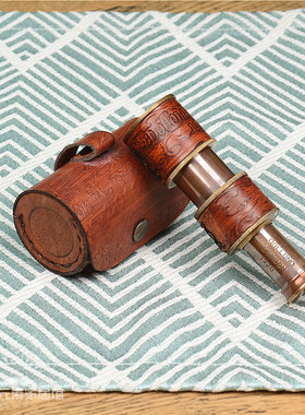 仿古风望远镜美式印度黄铜工艺品