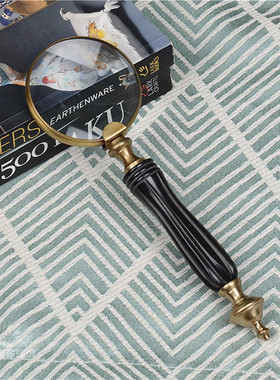 纯铜放大镜轻奢风读书摆件