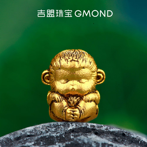 古法黑金悟空隔珠足金文玩配饰