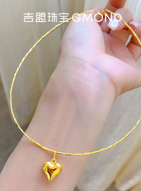 吉盟珠宝女款5G黄金项圈足金999