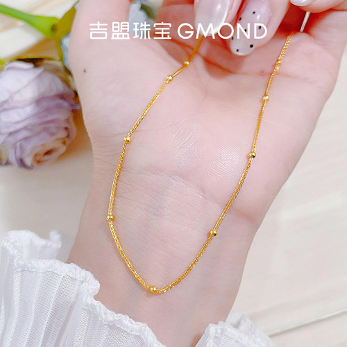 5G黄金满天星足金肖邦间珠项链