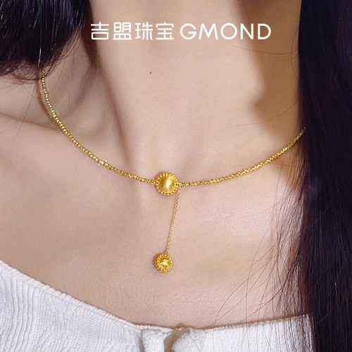 5G黄金项圈足金999手链小太阳