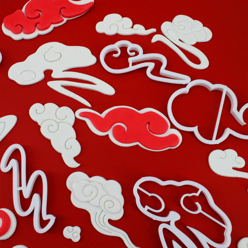 河马泥塘中式祝寿祥云模具