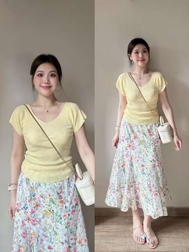 微胖MM法式绝美气质温柔风两件套