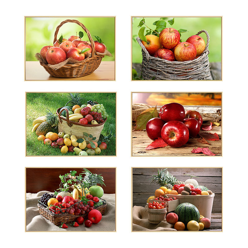 饭厅装饰画静物小清新水果挂画单幅现代简约餐厅墙壁画餐饮店画