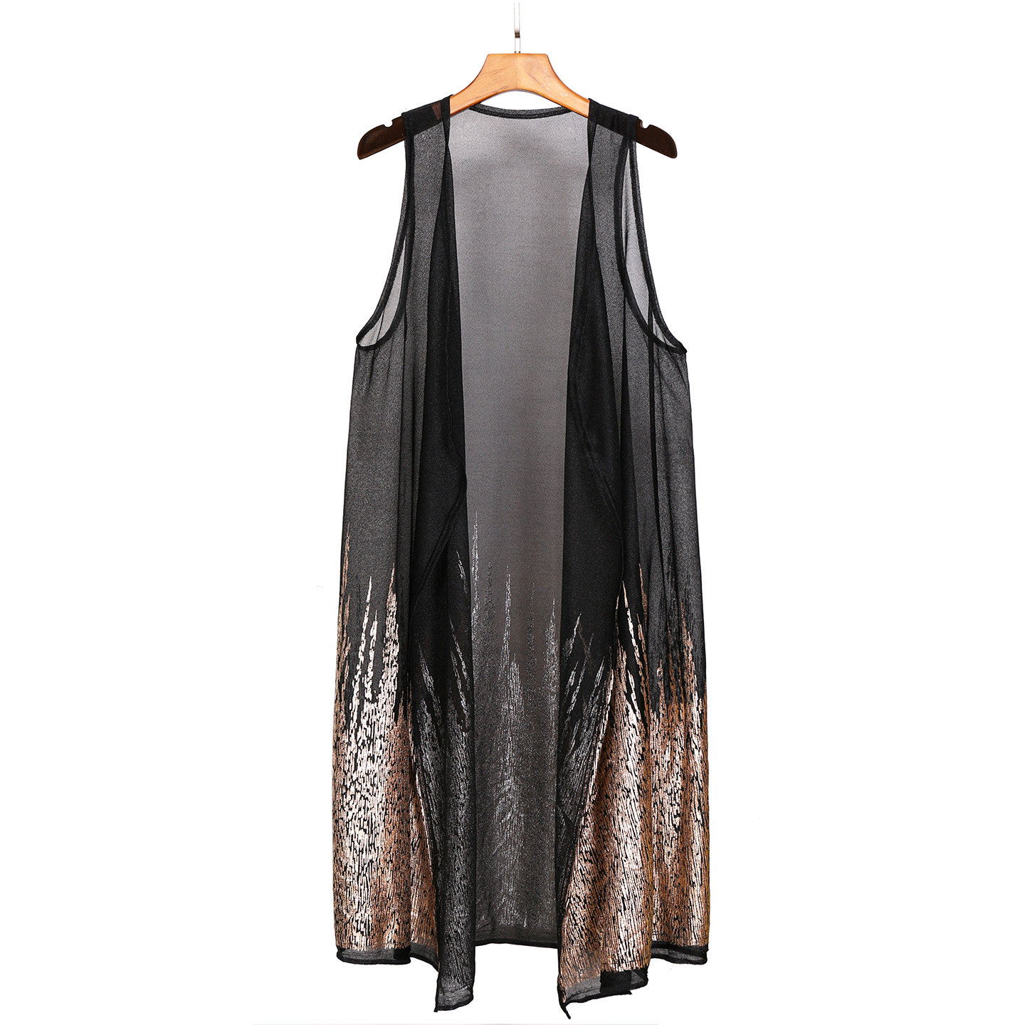 夏装男士开衫韩版披风个性潮款演出服马甲男薄款外套中长款背心