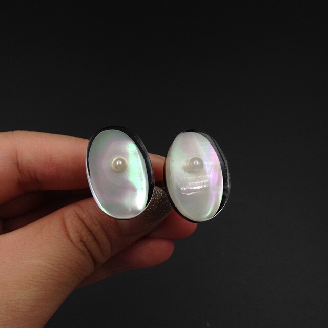 JAPANESE NATURAL SHELL SEA PEARL MENS CUFFLINKS NATURAL PEARL THREE-DIMENSIONAL SHIRT BUTTONS ACCESSORIES COLLECTION