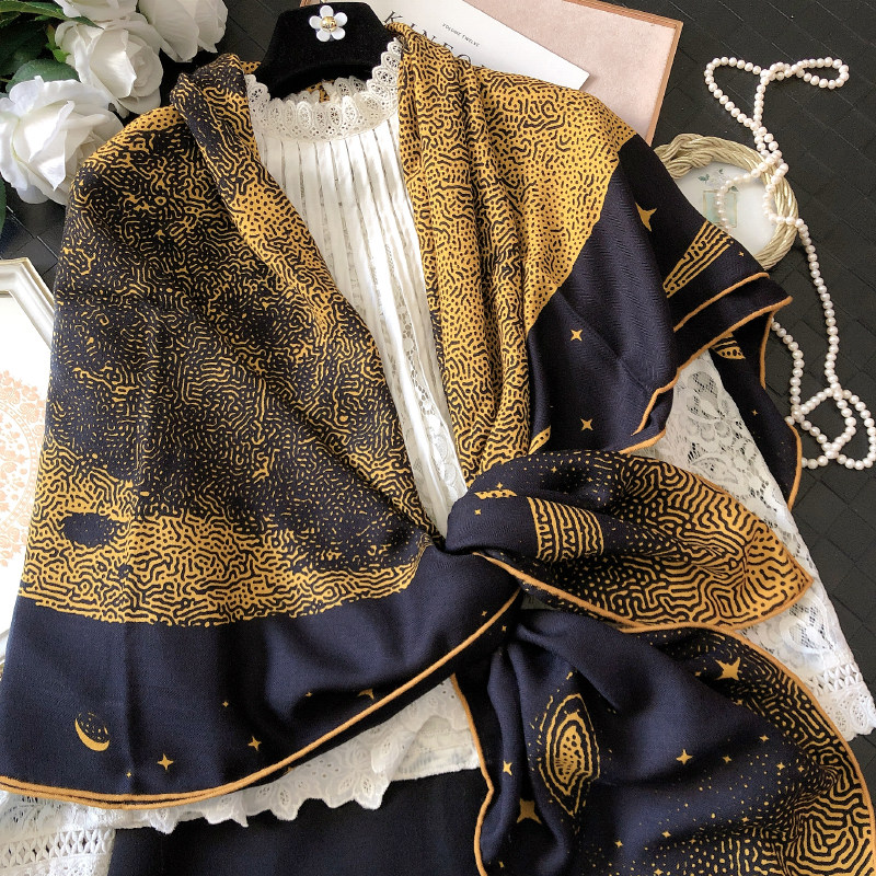 白月光！年度高品~~真丝羊毛披肩女外搭秋款加厚围巾女冬季大方巾