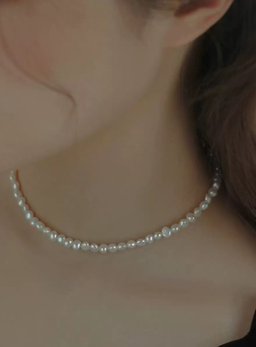 思思自留～巴洛克淡水真珍珠气质百搭锁骨链珍珠颈链