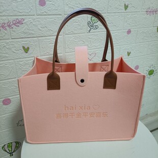 定做毛毡手提袋大容量高档羊毛毡环保购物袋节日礼品袋子可加logo