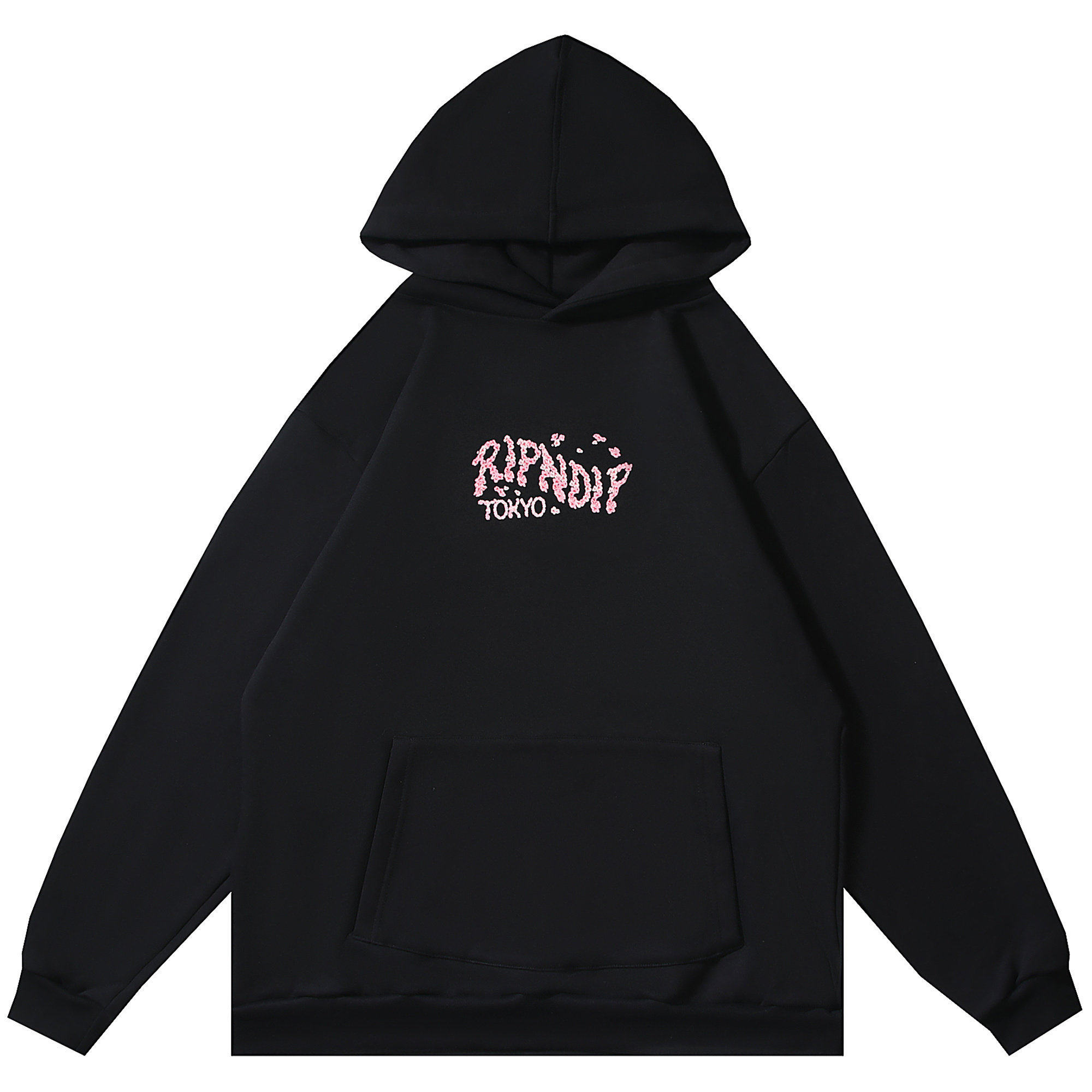 美国潮牌RIPNDIP中指猫简约卫衣恶搞风樱花卡通男女情侣加绒外套