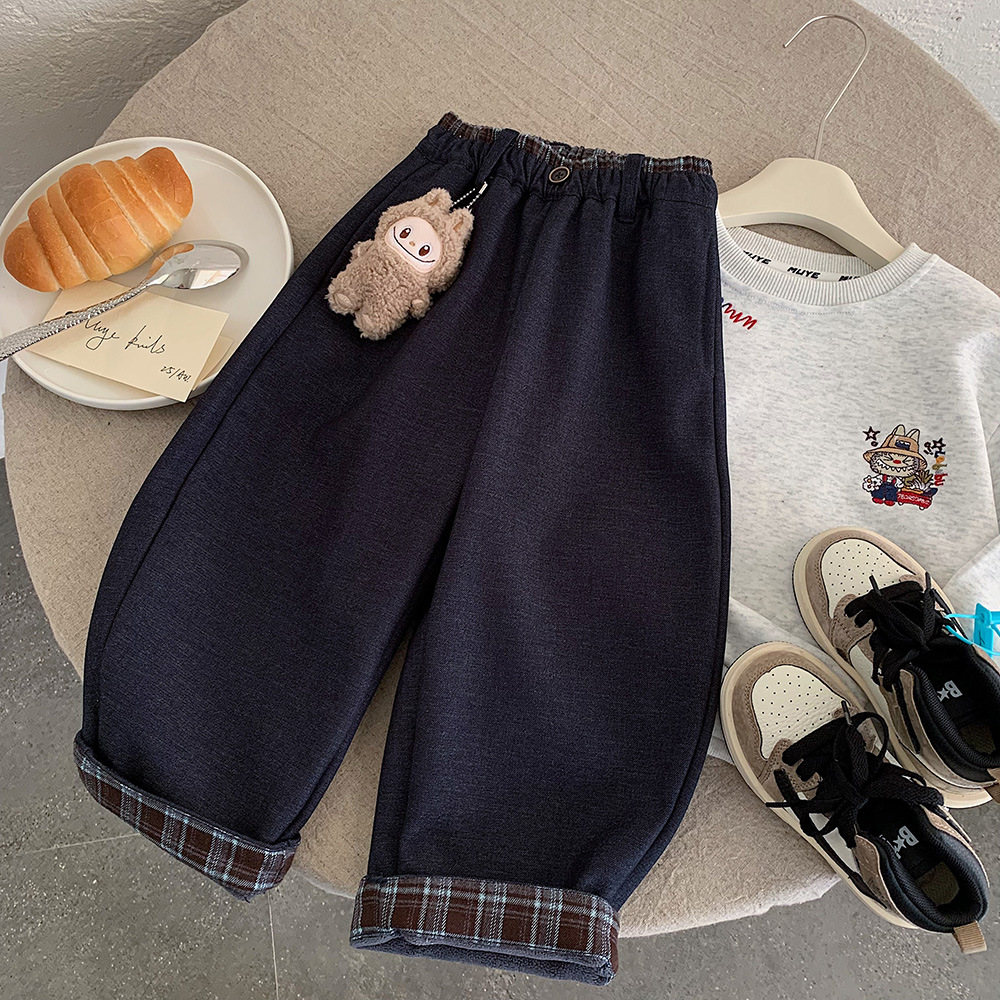 4冬款5男童6加厚加绒百搭牛仔裤7儿童装8小男孩9长裤子10岁2宝宝3