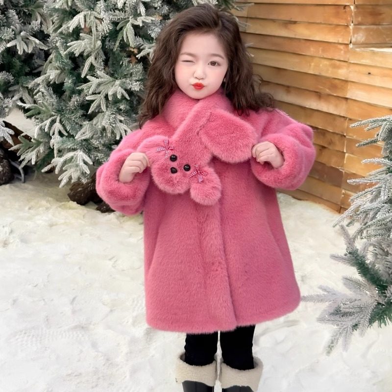 5冬装4女童6加厚皮毛一体外套7儿童装8小女孩9大衣10岁毛毛衣宝宝