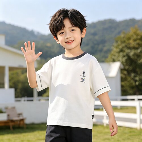 5夏装4男童6百搭棉质印花短袖T恤7儿童装8小男孩3岁圆领上衣2宝宝