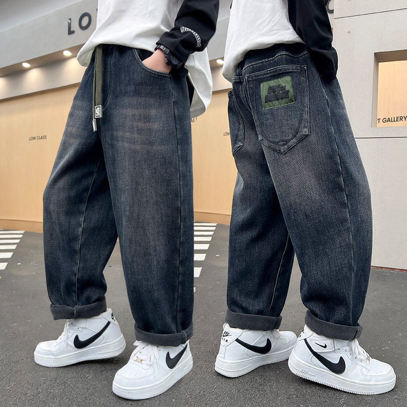 4冬款5男童加绒牛仔裤棉裤7儿童装8小男孩10长裤子9岁直筒裤6宝宝