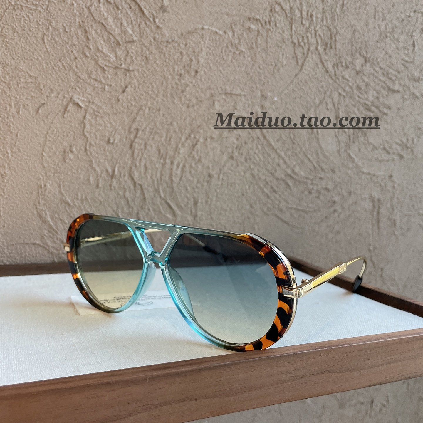 2025新款欧美豹纹复古飞行员太阳镜男女玳瑁大框百搭防紫外线墨镜