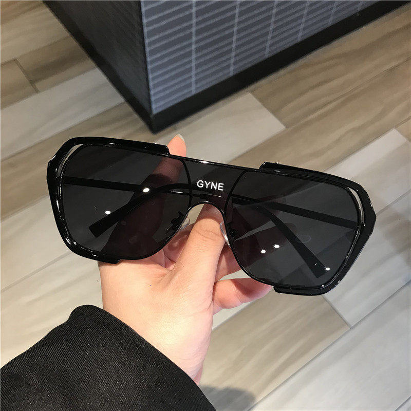 大框黑色墨镜女网红连体复古遮阳圆脸显瘦防风开车驾驶太阳眼镜男