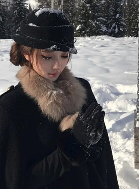 赫本风毛呢帽子女款2026新款秋冬