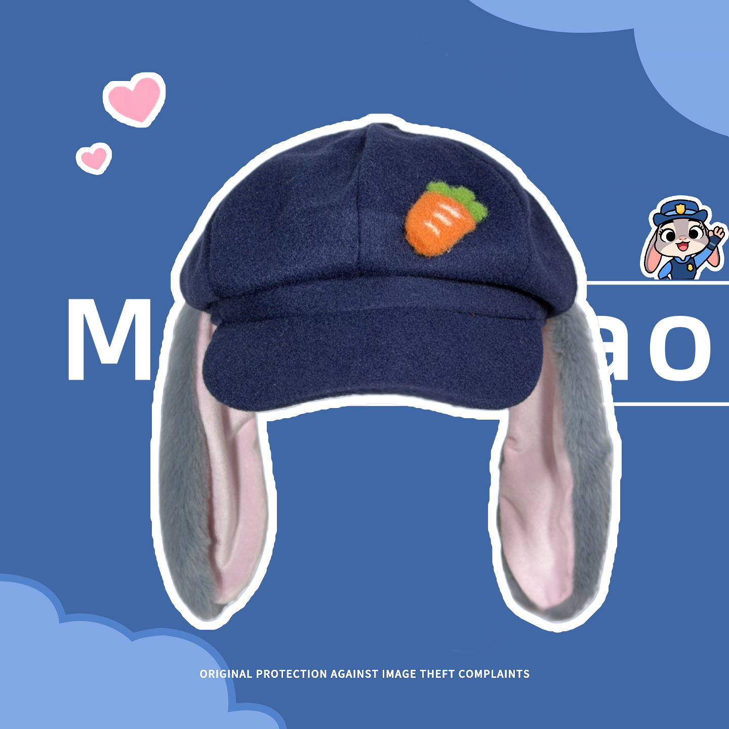 疯狂动物城朱迪尼克贝雷帽子cos