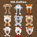 耳朵会动系列 卡通可爱动物造型毛绒帽子女秋冬加厚保暖雷锋帽子