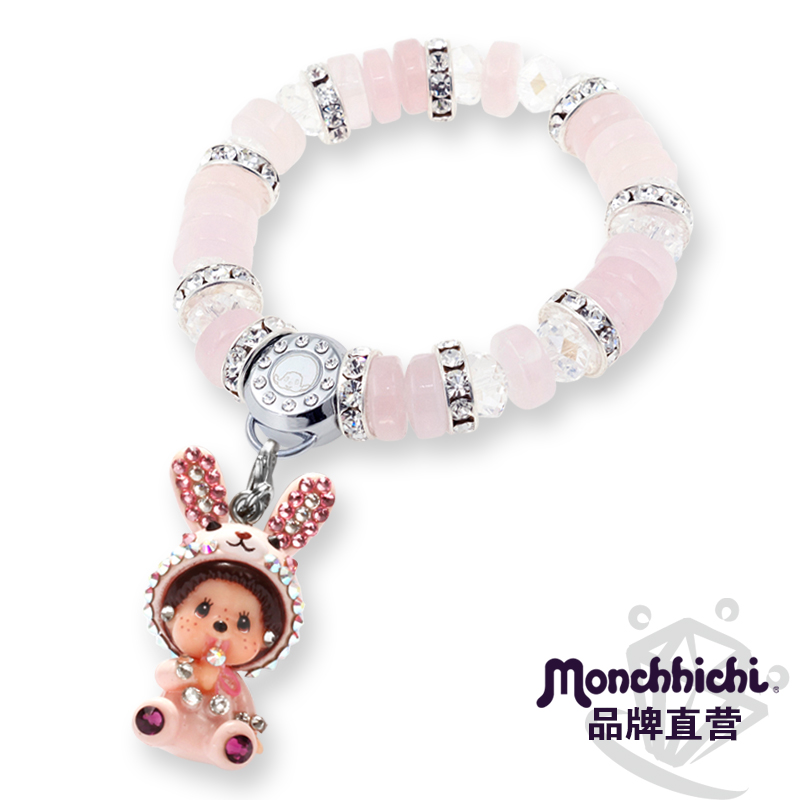 Monchhichi/萌趣趣日韩甜美粉水晶芙蓉石串珠隔圈手链女B048C33 饰品/流行首饰/时尚饰品新 手链 原图主图