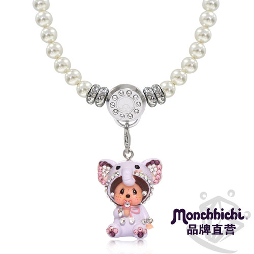 monchhichi萌趣趣女ins白色项链