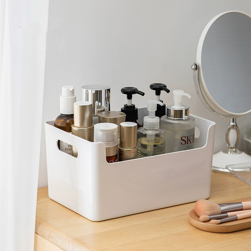 桌面收纳筐带提手塑料化妆品收纳盒ins厨房橱柜收纳篮,收纳整理,桌面收纳盒,淘宝优惠券,粉丝福利购,淘宝优惠卷