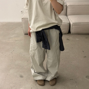 直播BALLOW小众男女棉高档掐褶口袋重工春街头休闲裤 韩国代购 男装