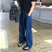 阔腿直筒牛仔裤 MRDONG韩国男装 水洗四色设计师宽版 复古风经典 代购