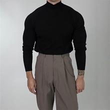 MRDONG韩国男装代购半高领秋冬cleanfit轻熟舒适弹力针织打底毛衣